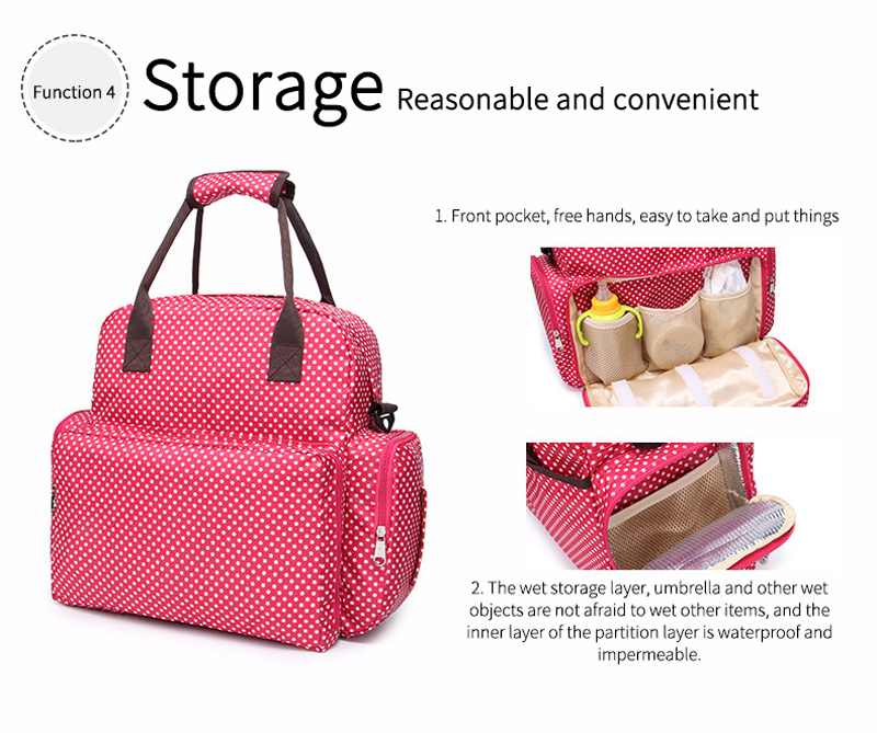 Waterproof Anti-theft Nappy Tote Diaper Bag Multi-Function Travel Backpack Maternity Diaper Shoulder Bag with Changing Mat