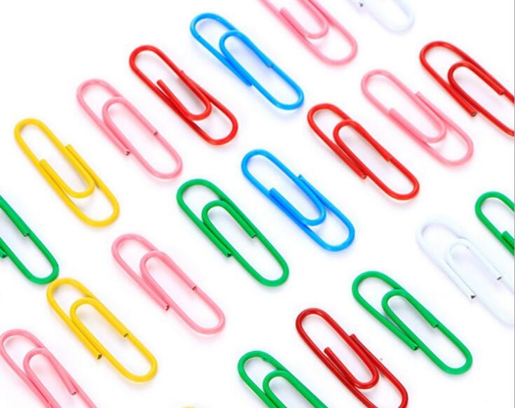 25mm Of 100pcs/Box Vinyl Coated Color Paper Clips For Office Supplies