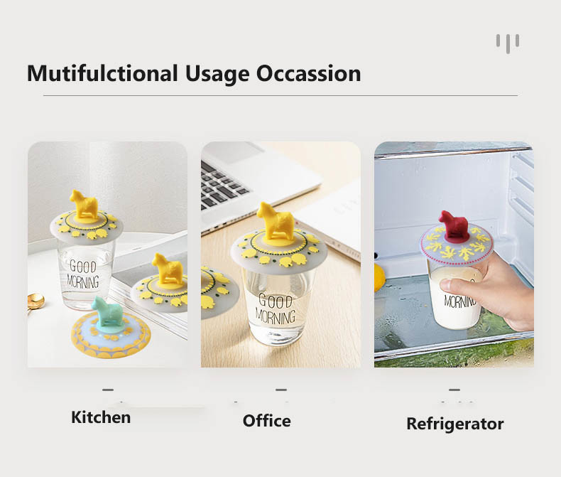 Silicone Cup Lid Leakproof And Dustproof Ceramic Tea Cup Mug Lid Sealing Cap Fresh-Keeping Cap