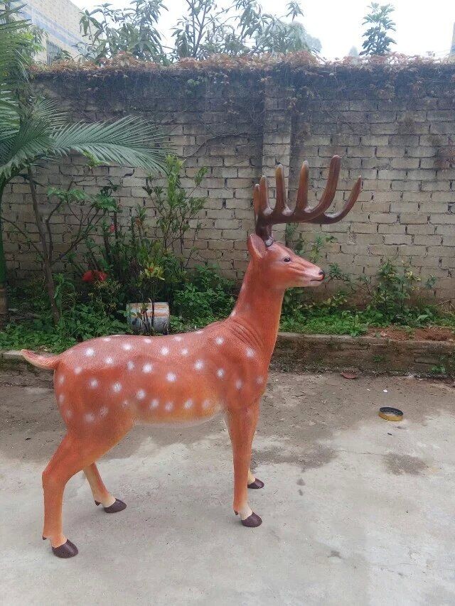 large souvenir craft elk sculptures statues of fiberglass nature painting as party event decoration