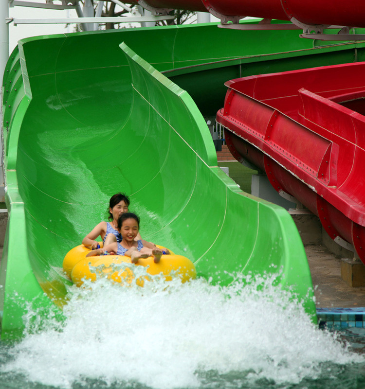 FRP Spiral Water Slides , Length Customized Water Slide