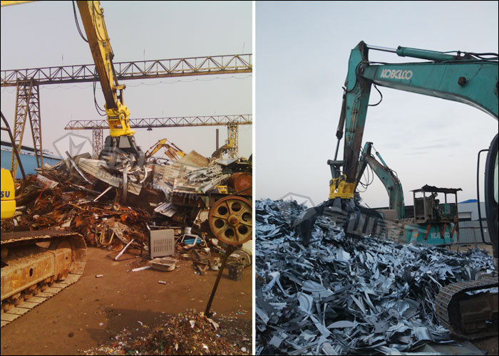 4 Tine Orange Peel Grapple Hydraulic Robust Structure Fit Hitachi ZX210 20 ton Excavator