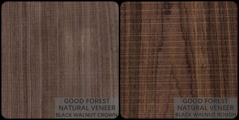 Grain Crotch Natural Wood Veneer Sheets Quarter Cut American Walnut