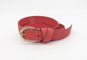 China Cutout Flower Handcrafted Leather Belts , Kids Fashion Belts With Zinc Alloy Buckle on sale