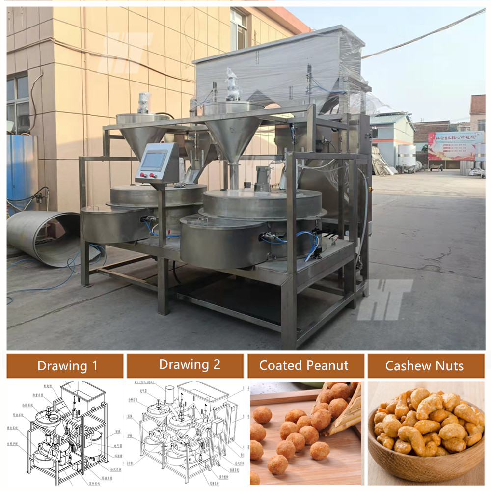 SUS304 Peanut Burger Coating Machine 300kg/H Automatic Sugar Coating Machine