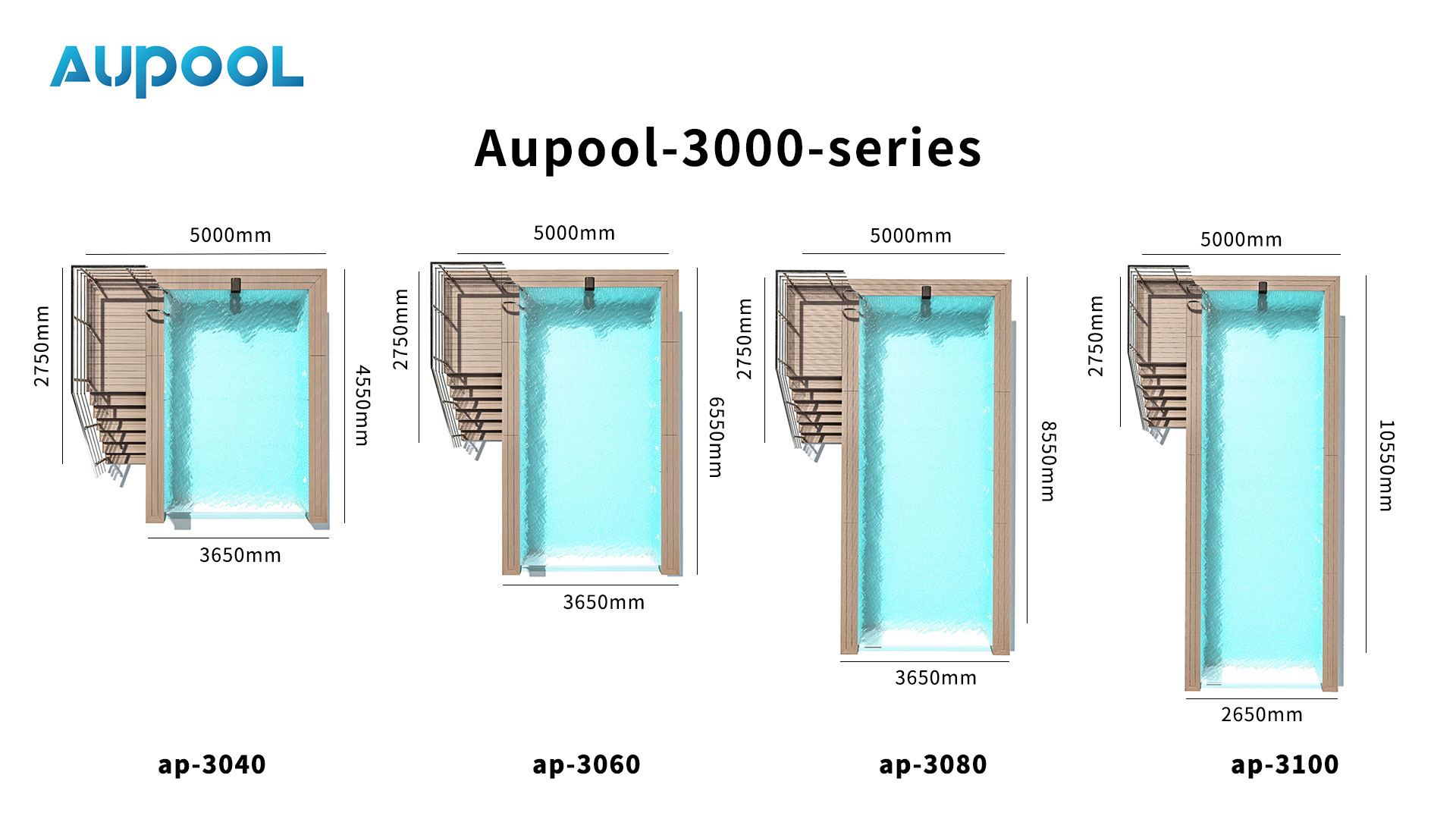 Clear Customizable Fiberglass Modular Above Ground Pool for Trendy Island Resort Villa