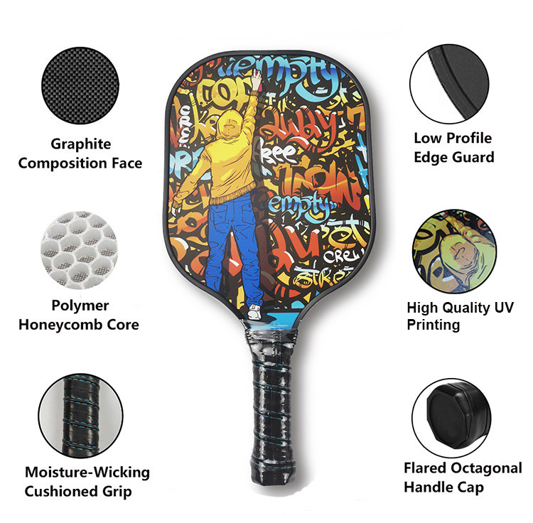 Fiberglass Pickle Ball Paddle Custom Logo Hard EVA Pickleball Equipment