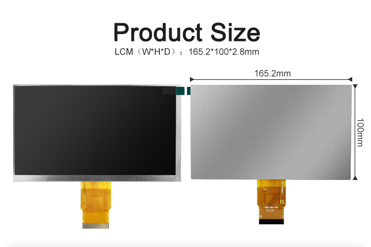 Polcd 300cd/M 7 Inch 800x480 RGB 24 Bit High Brightness LCD Display Industrial