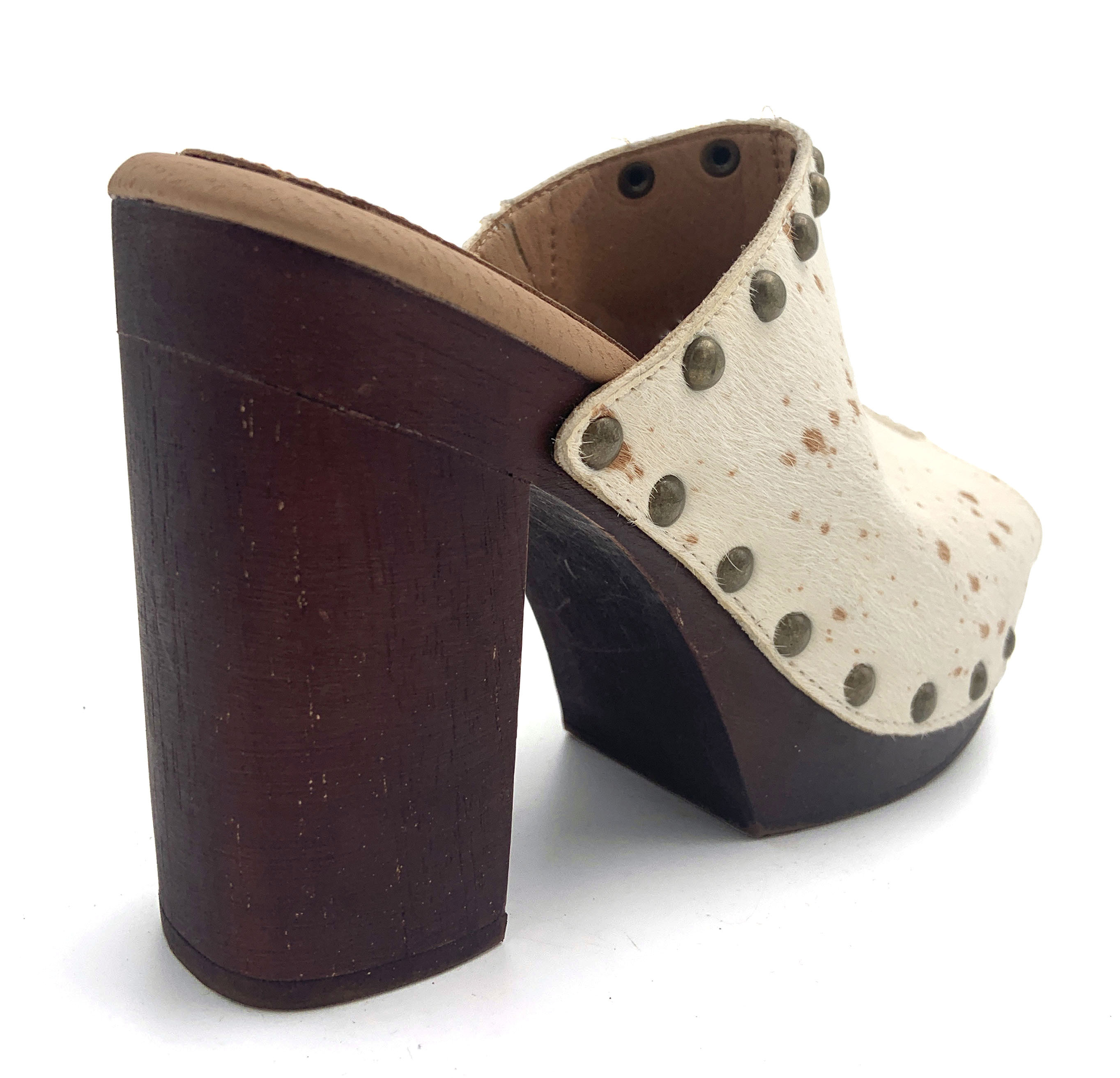 Solid Pattern Stiletto Mules Closed Toe With High Heel 3 Inch 4.5 Inch