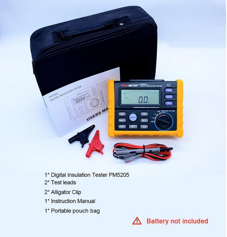 Black Digital Insulation Resistance Tester Analogue And Digital Multimete Measurement
