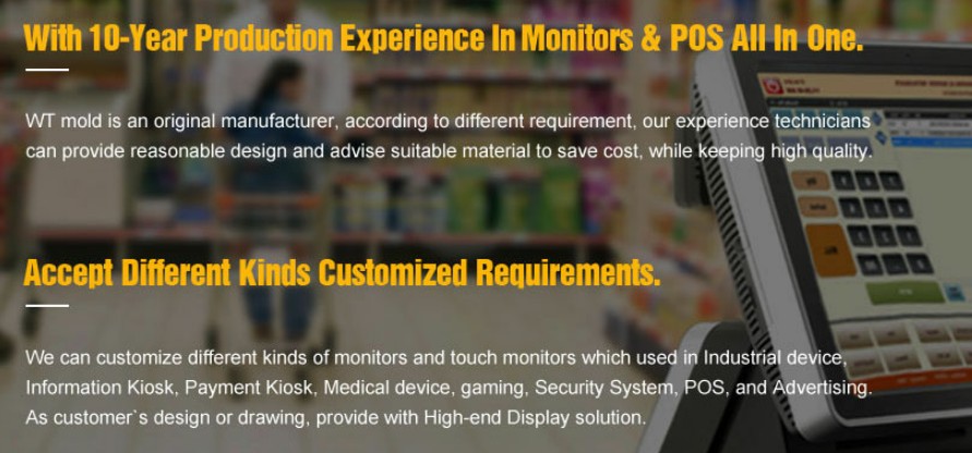 Best POS Terminal POS 15 inch I5 Black  White frame double screen pos system for retail