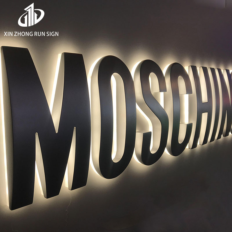 Custom company logo 3d illuminated logo metal back lit signage led logo sign backlit light