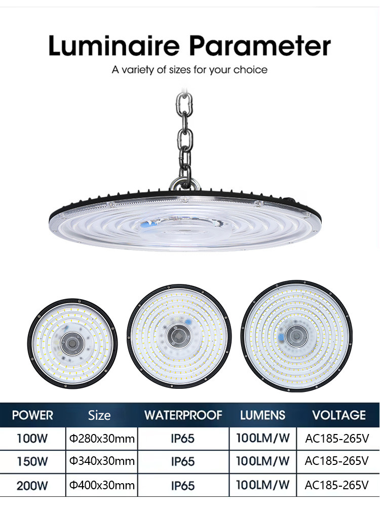 Led UFO 100W 150W 200W 300W 400W Industrial Lighting Highbay Lamp Warehouse Garage Canopy Light UFO Led High Bay Light