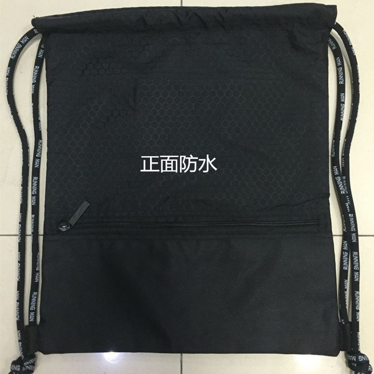 Pink / Black Color Waterproof Drawstring Wash Bag Letter Patterned Printing