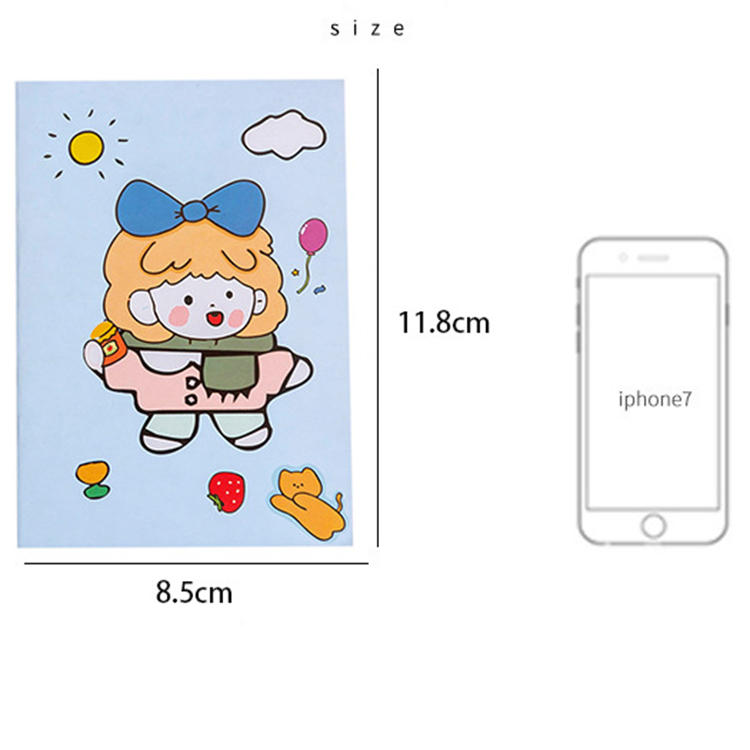2022 Agenda Organizer A7 Size Kid's Cute Note Book with Cartoon Print Self-Adhesive