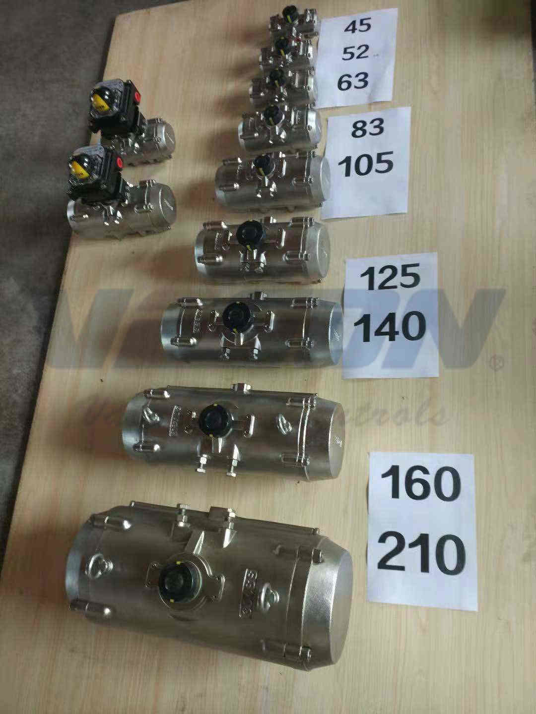 Double Acting Stainless Steel Pneumatic Actuator SS304 SS316 Material