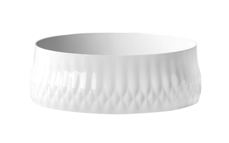 White Glazed Bathroom Countertop Basin 456x456x146mm Without overflow