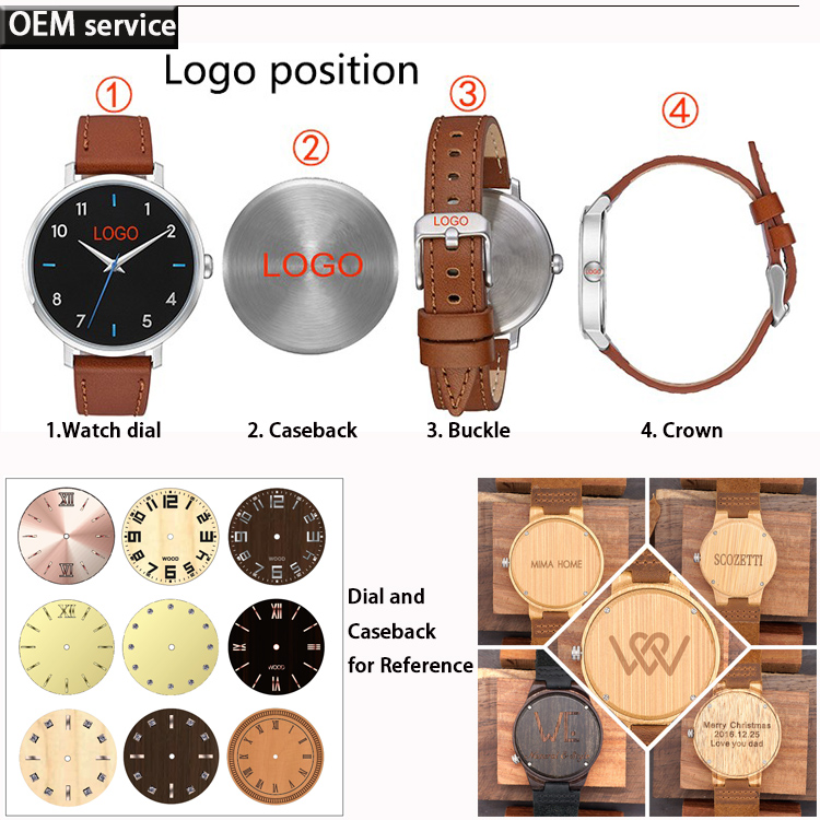 Men's 45mm Waterproof Wood Watch Zebra Case Calendar Movement