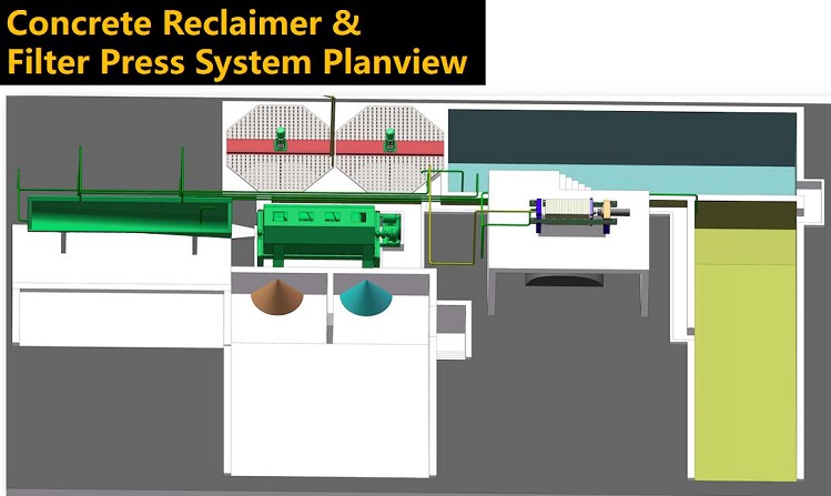 XM35/1000-U Filter Press Concrete Recycle System Batching Plant 495L 35m2