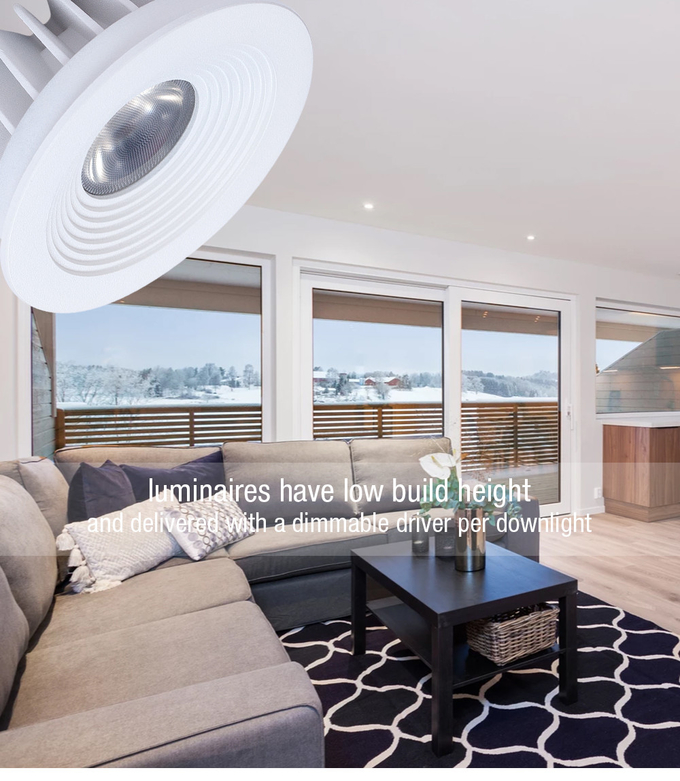 Diameter 80mm Dimmable LED Downlights Recessed IP54 9W 220-240V Trimless