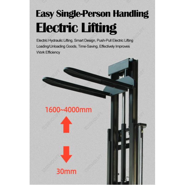 CDD15P-Li Stand-On Pallet Stacker With Standard Mast