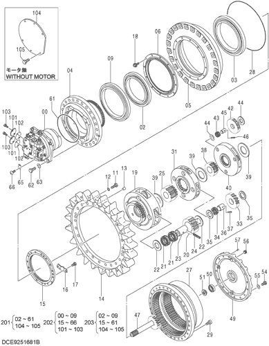 Final Device Travel Reduction Gearbox Parts 9251681 ZX870 ZX850