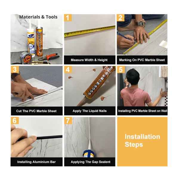 Waterproof Lightweight 3D Design Panel PVC Marble Sheet for Wall Panel Marble UV Board Interior Decoration