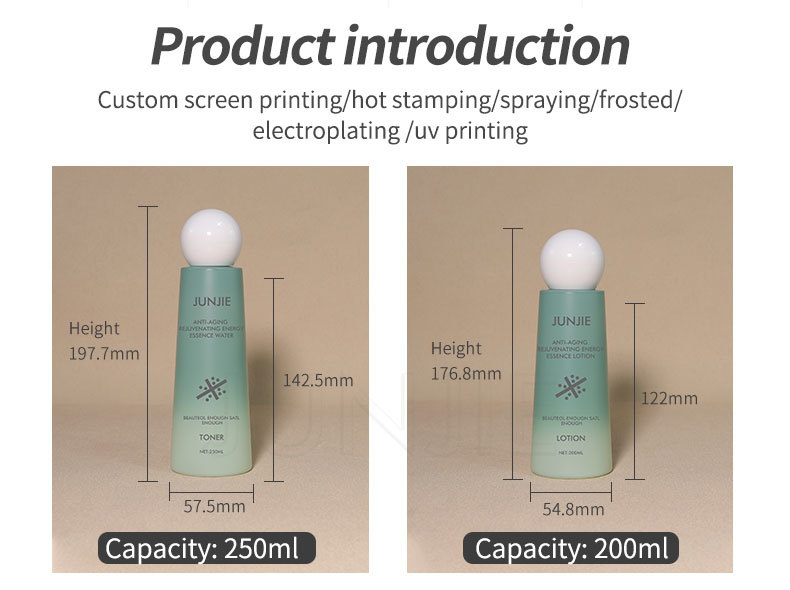 Plastic Toner Bottle 200ml 250ml Transparent Frosted Container Plastic Mist Spray Bottle for Cosmetic Body Face Skin Care