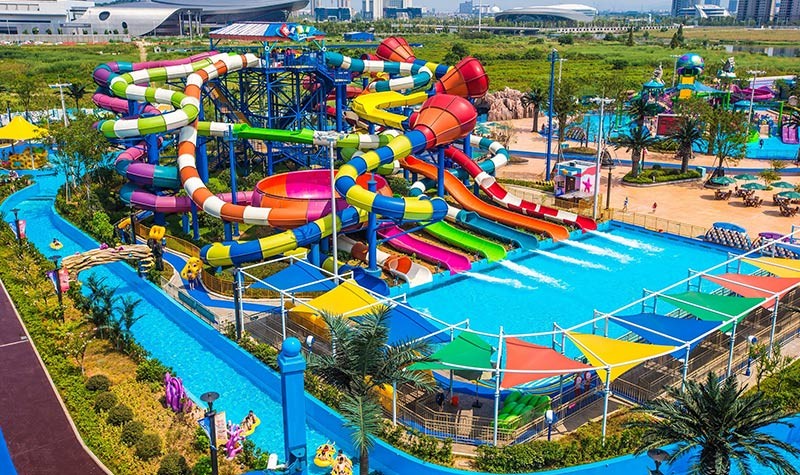 Funny Fast Fall Water Slide Playground With Fiberglass Galvanize Steel Material