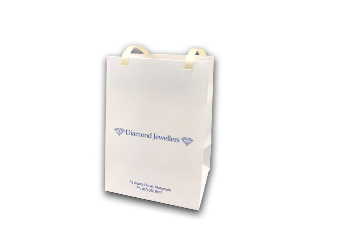 High - End Present Paper Bag / Custom Jewelry Packaging Ribbon Handles