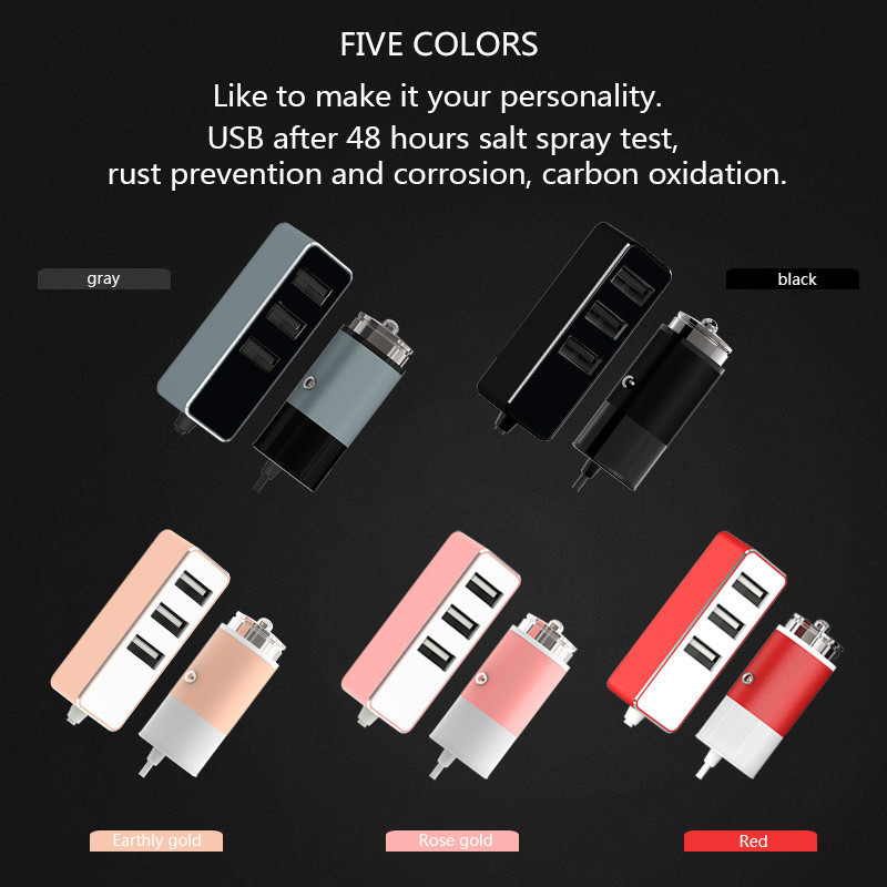 4 USB PORT CAR CHARGER TOTAL 5.5A front 1 USB, REAR 3 USB PORT