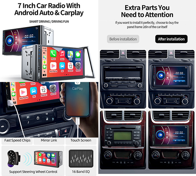 7 Inch MP5 Car Stereo Wince System Android Auto Carplay Car Multimedia Player MP5 Car Radio