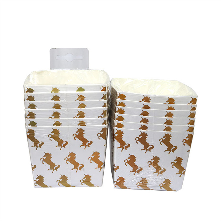 Small Square Paper Baking Pans Gold Foil Bakeware Ovenable Paper Baking Molds