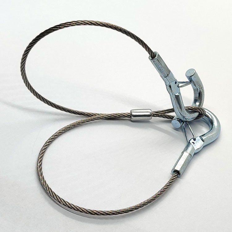 Two Legs Hanger Wire Galvanized Steel Wire Rope Slings With Soft Eye Loops For Panel Lights