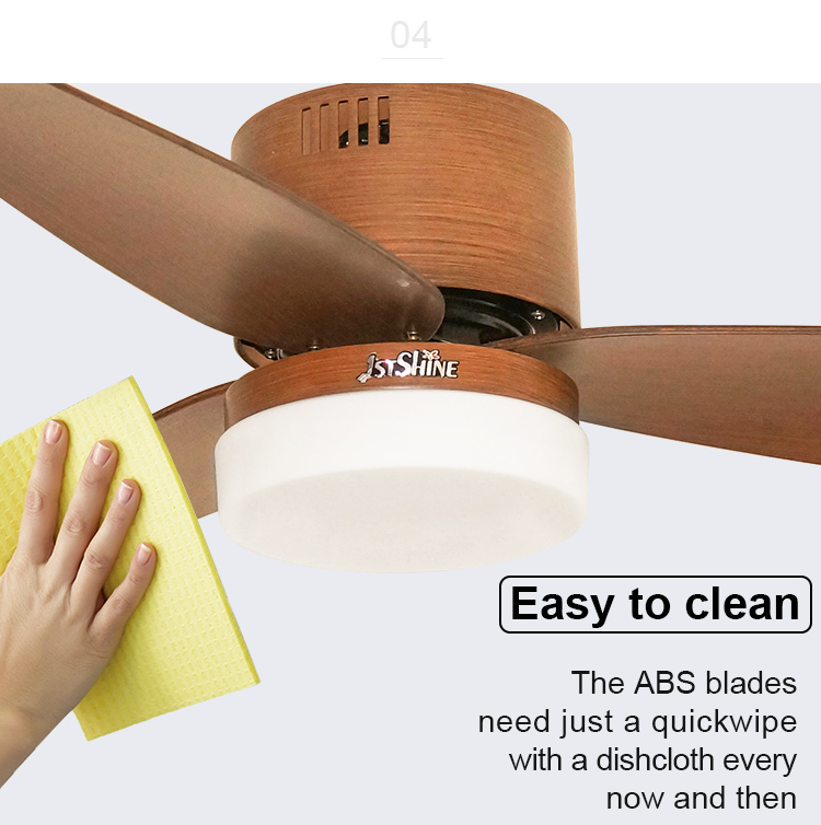 Home Office 44 inch 3 ABS Blades DC Motor Remote Control Decorative LED Ceiling Fan Light