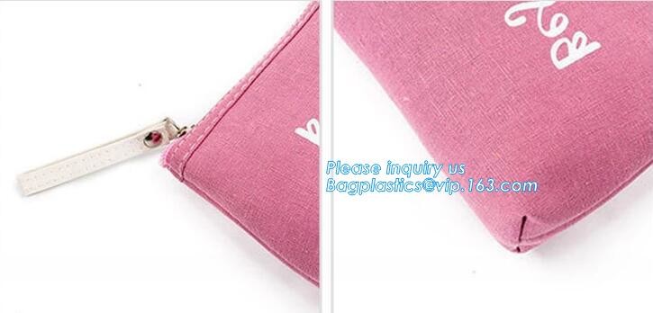 Professional Cosmetic Bag Canvas Zipper Pouch Wholesale, Private Label Makeup Bag, Canvas Bag with Zipper bagplastics