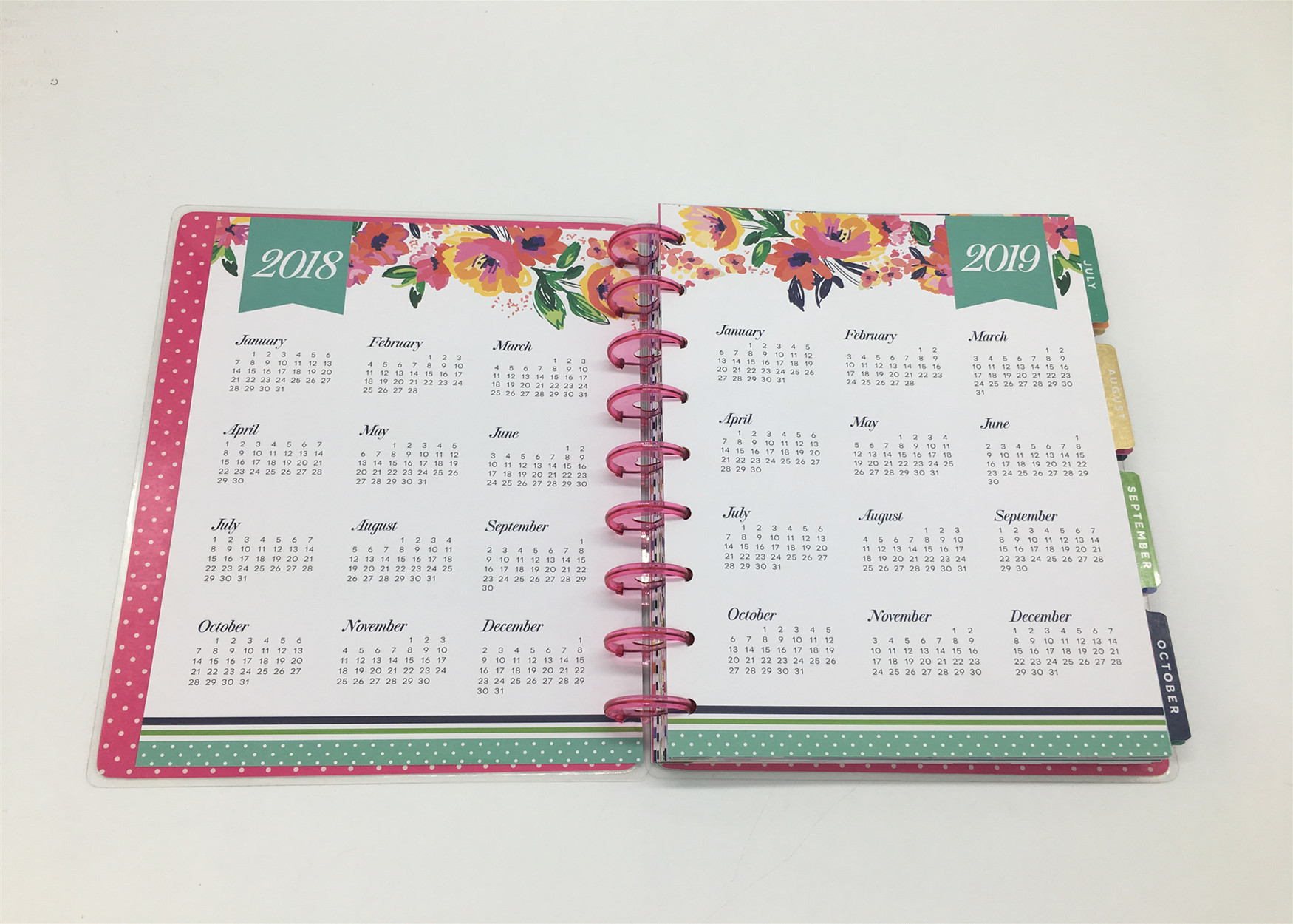 Custom Pink Spiral Daily Planner Notepad / Colorful Printing Agenda Notepad