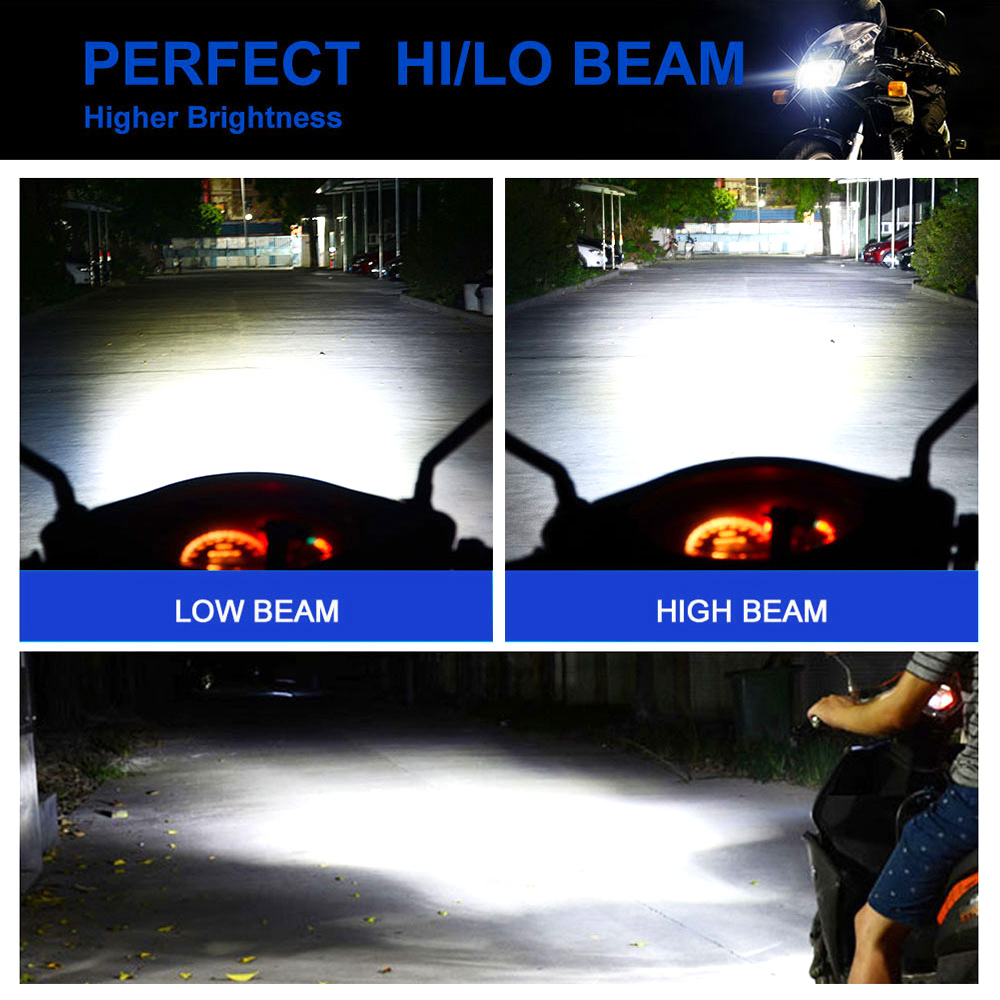 Lumen 1800lm YAYE Motorcycle Headlight Bulb 2 Side Emitting CSP AC/DC8-80V H4 HS1 BA20D H6 H6M P15D