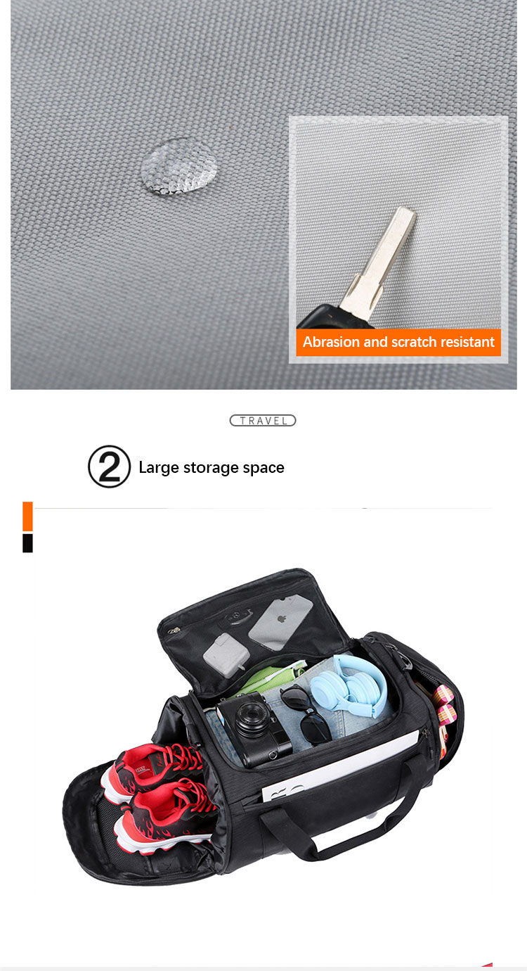 Customizable Gym Bags With Handle , Oxford Dry Wet Separation Fitness Tote Bag