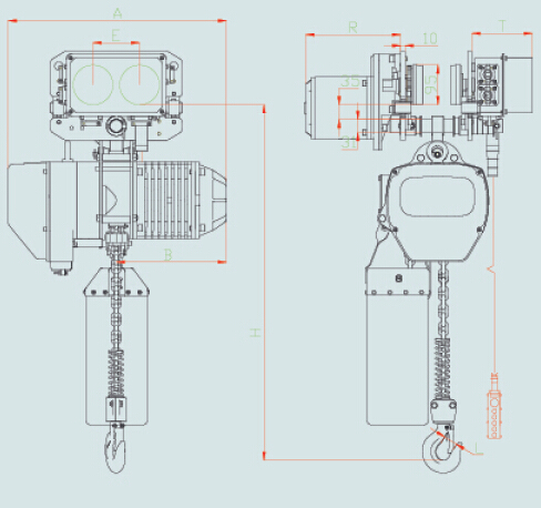 250kg Electric Chain Hoist Chain Fall Hoist Anti - Phase Protection Device