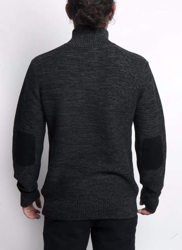 Marl Texture Knit Pullover Sweater 100 Percent Cotton Material With Button
