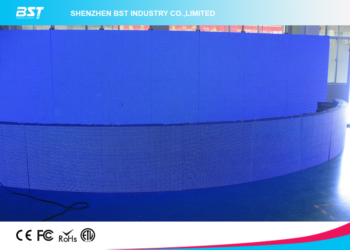 Rugged Wall P16 Building Outdoor Curved Led Video Screen For Commercial Advertising
