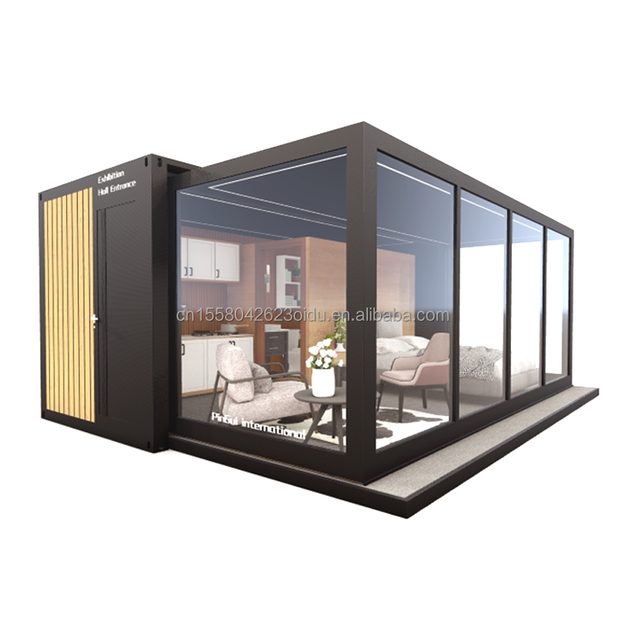 Hotel Fully Furnished Shipping Container Home Modern Style Prefab House with Steel Frame and Galvanized Steel Bending
