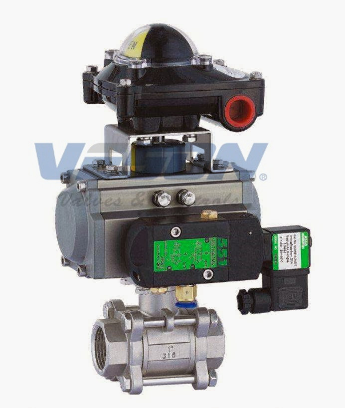 Pneumatic Ball Valve Rotary Actuator 3 Position With ISO Standard threaded NPT BSPT Socket Weld End