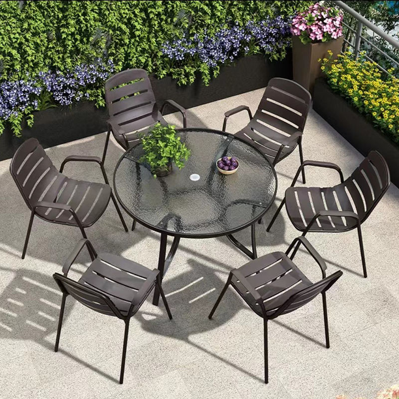 Outside Rattan Garden Table And Chairs Polyester 3 Piece Wicker Patio Set