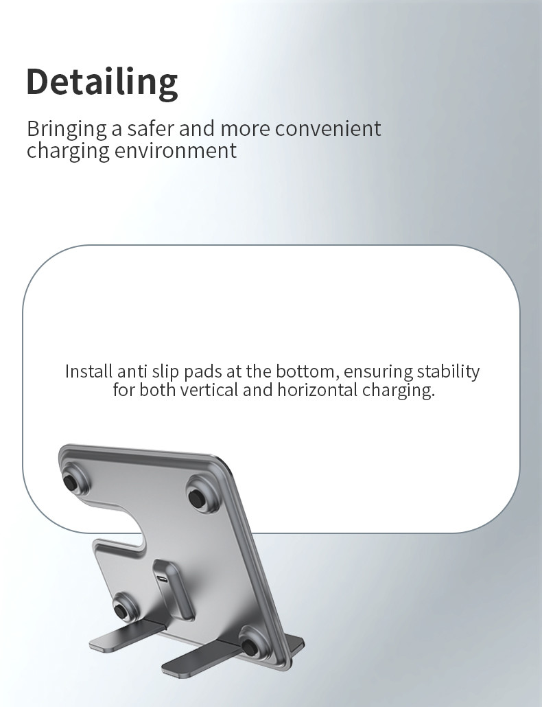 Aluminum Alloy Wireless Charging Pad for IPhone Samsung Overcharge Protection 15W Output