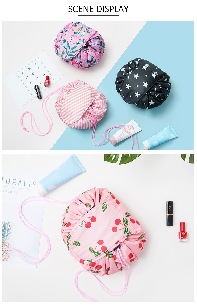 L48*H48CM Polyester Drawstring Makeup Bag For Travel