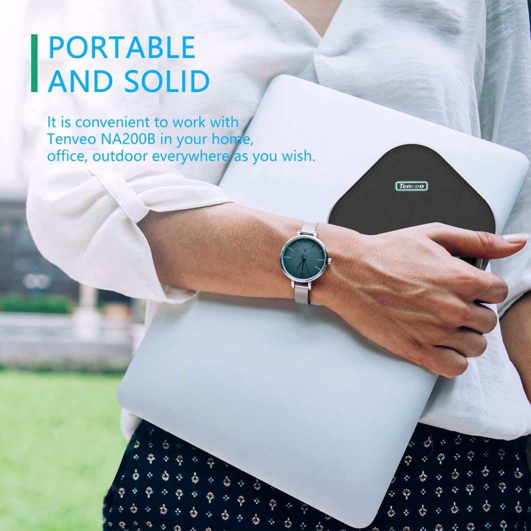Na200bex Wireless Bluetooth Daisy Chain Speakerphone for Softphone and Mobile Phone Portable Speaker for Home and Office for 20 People with 40-60 Square Meters