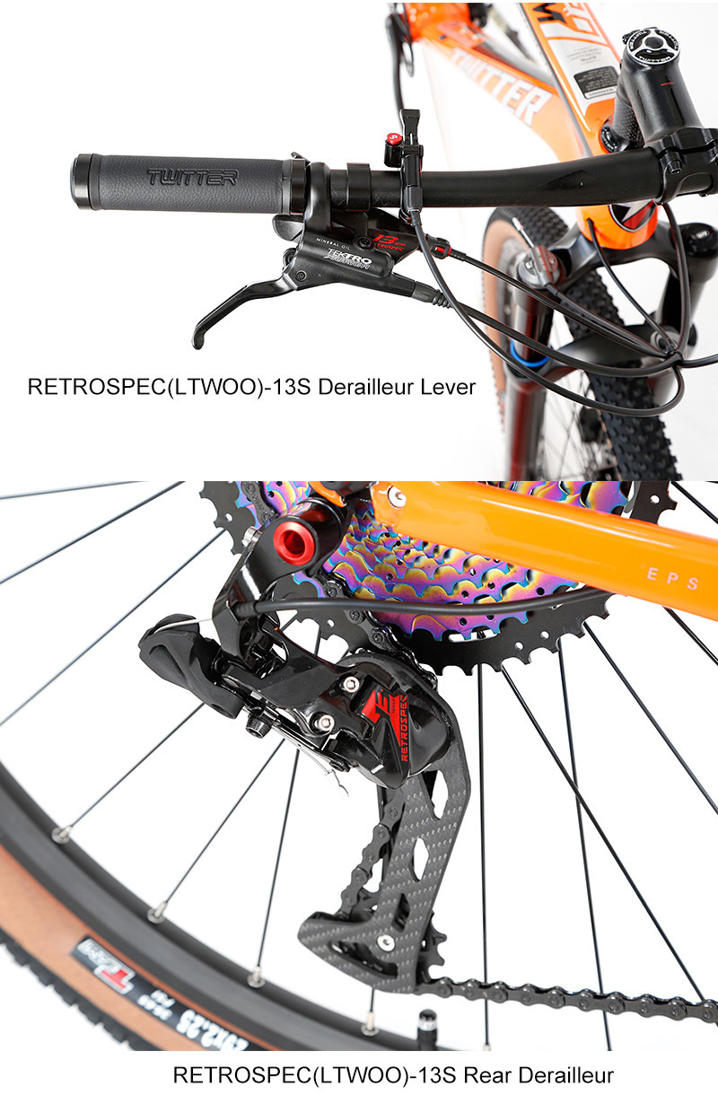 27.5 29er Carbon Firber Mountain Bike STORM2.0 RETROSPEC 13 Speed Groupset