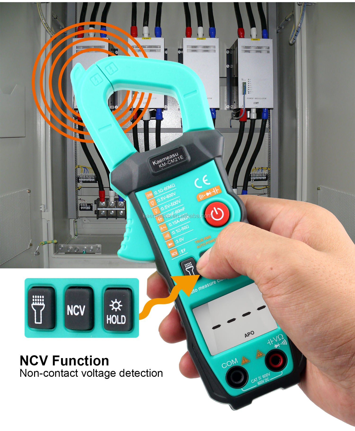 600A Current Measurement Trms Auto-range Voltage Ammeter Hz Ohm Ncv Tester Multimeter Ampere Meter Clamp Meter 21E